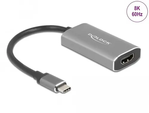 Адаптер Delock, USB-C мъжко - HDMI женско, Ultra HD, 8K, Сив - image 3