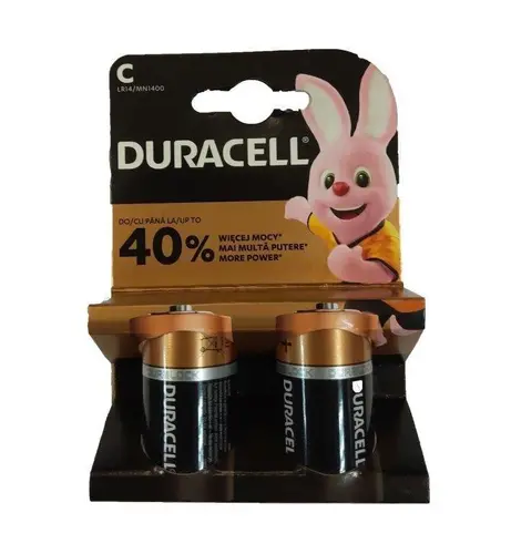 Αλκαλική μπαταρία DURACELL C LR-14 /2 τεμ. στη συσκευασία/ 1.5V - 1