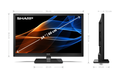 Телевизор, Sharp 24EA3E, 24" LED HD TV 1366x768, 100 000:1, DVB-T/T2/C/S/S2, Active Motion 100, Speaker 2x5W (4 ohm), Dolby Digital, 2xHDMI, 3.5mm Headphone jack / line-out, USB, Stand - image 5