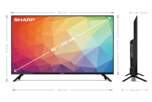 Телевизор, Sharp 40FG2EA, 40" LED Android TV, FULL HD 1920x1080 Frameless, DVB-T/T2/C/S/S2, Active Motion 400, Speaker 2x6W, Dolby Digital, DTS HD, Google Assistant, Chromecast Built-in, 2xHDMI, 3.5mm Headphone jack / line-out, CI+, USB, Wi-Fi, Bluetooth, LAN, Vide - image 5