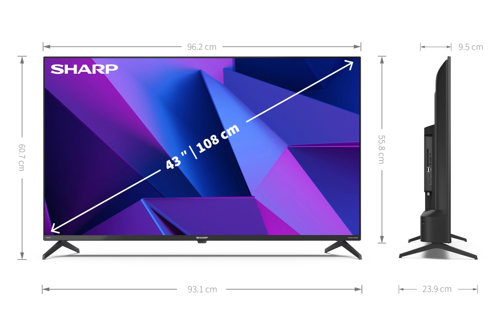 Телевизор, Sharp 43FN2EA, 43" LED  Android TV, 4K Ultra HD 3840x2160 Frameless, 1 000 000:1, DVB-T/T2/C/S/S2, Active Motion 800, HARMAN/KARDON, HDR10, Dolby Digital, Dolby Vision, DTS:X, Google Assistant, Chromecast Built-in, 2xHDMI 2.1, SD card reader, 3.5mm Headp - image 7