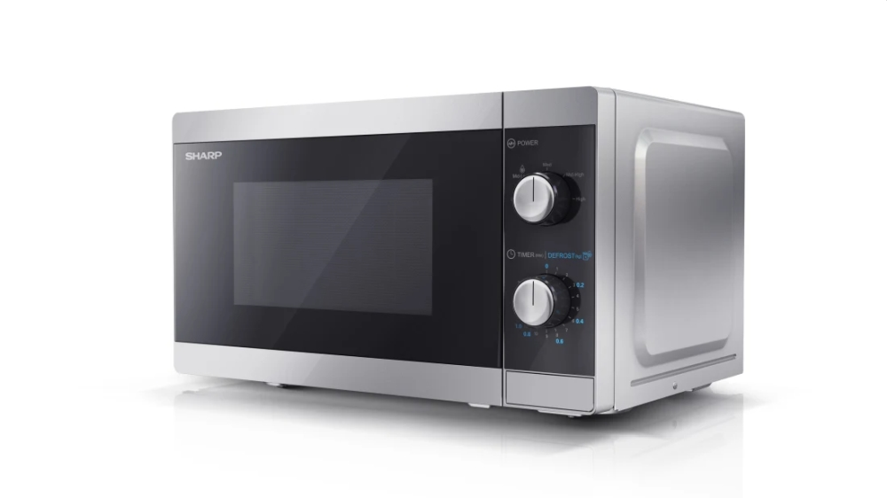 Микровълнова печка, Sharp YC-MS01E-S, Manual control, Cavity Material -steel, 20l, 800 W, Defrost, Silver/Black door, Cabinet Colour: Silver - image 1