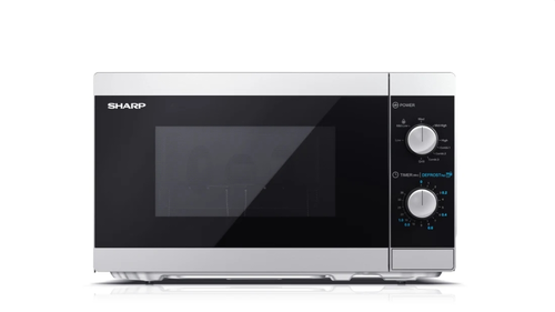 Микровълнова печка, Sharp YC-MG01E-S, Manual control, Built-in microwave grill, Grill Power: 1000W, Cavity Material -steel, 20l, 800 W, Silver/Black door, Defrost, Cabinet Colour: Silver