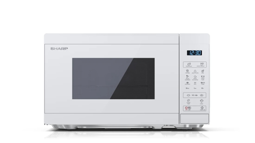 Микровълнова печка, Sharp YC-MG02E-C, Fully Digital, Built-in microwave grill, Grill Power: 1000W, Cavity Material -steel, 20l, 800 W, LED Display Blue, Timer & Clock function, Child lock, White door, Defrost, Cabinet Colour: White