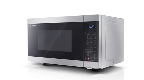 Микровълнова печка, Sharp YC-MG51E-S, Fully Digital, Built-in microwave grill, Grill Power: 1000W, Cavity Material -steel, 25l, 900 W, LED Display Blue, Timer & Clock function, Child lock, Silver/Black door, Defrost, Cabinet Colour: Silver - image 1