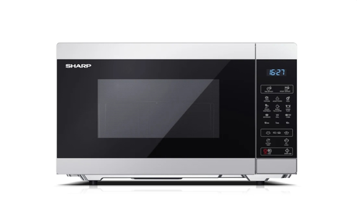 Микровълнова печка, Sharp YC-MG51E-S, Fully Digital, Built-in microwave grill, Grill Power: 1000W, Cavity Material -steel, 25l, 900 W, LED Display Blue, Timer & Clock function, Child lock, Silver/Black door, Defrost, Cabinet Colour: Silver