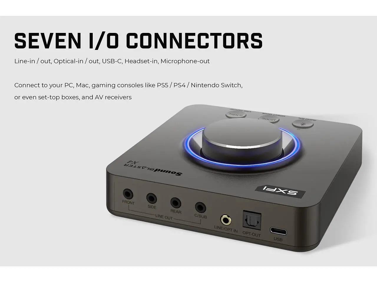 Placă de sunet externă Creative Sound Blaster X4, USB-C, DAC, Super X-FI, TOSLINK - image 1