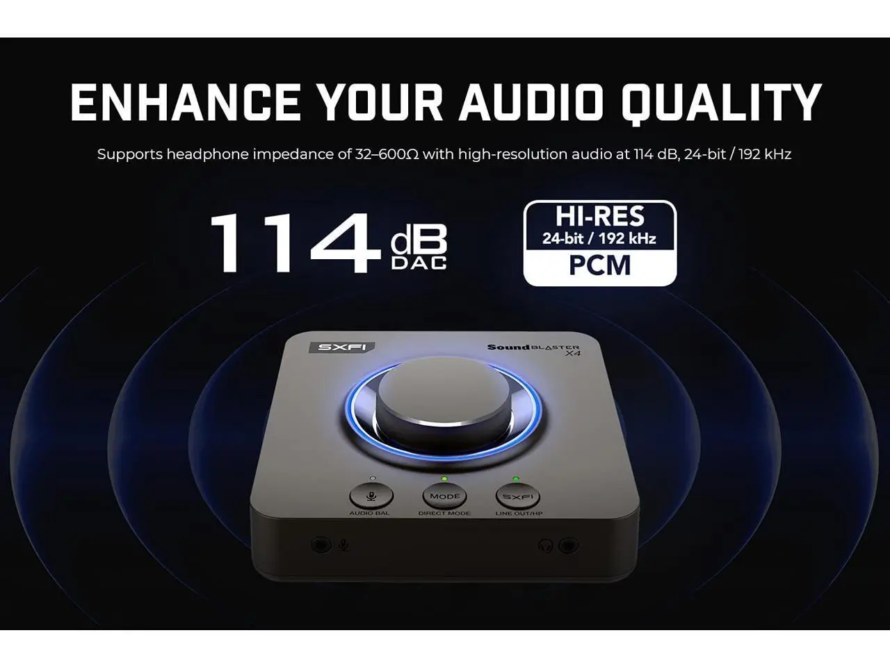 Placă de sunet externă Creative Sound Blaster X4, USB-C, DAC, Super X-FI, TOSLINK - image 2