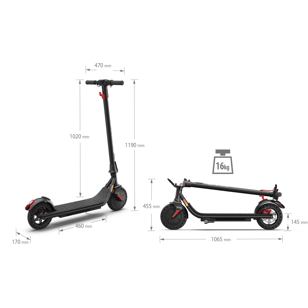 Електрически скутер, Sharp Electric Scooter, Range per charge: 25 km, LED Display, USB Charging Port, Bluetooth, IPX4 certification, Wheel size: 8.5", Dual brake systems, Wooden illuminated deck, Max load: 120 kg, Black - image 5