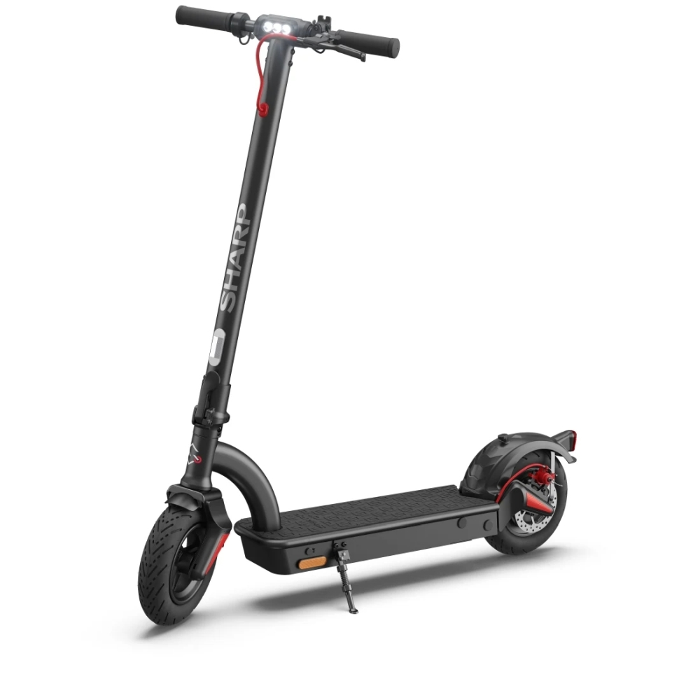 Електрически скутер, Sharp Electric Scooter, Range per charge: 40 km, LED Display, USB Charging Port, Bluetooth, IPX4 certification, Wheel size: 10", Dual brake systems, Mechanical bell, Max load: 120 kg, Black