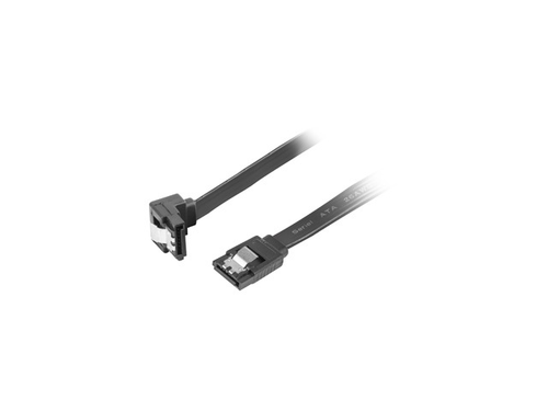 Кабел, Lanberg SATA DATA III (6GB/S) F/F cable 50cm metal clips angled, black