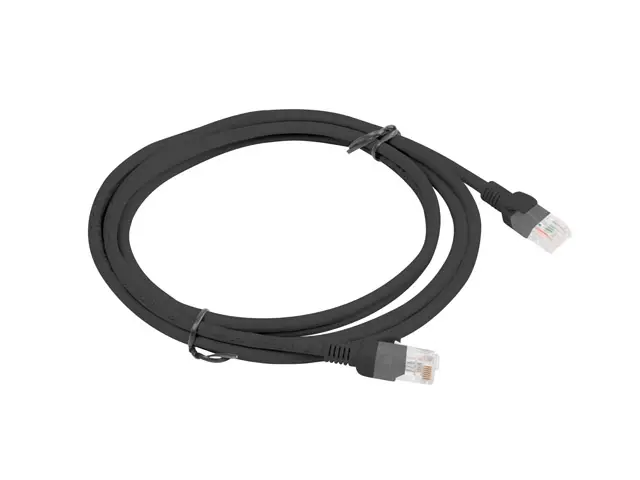 Кабел, Lanberg patch cord CAT.5E 2m, black - image 1