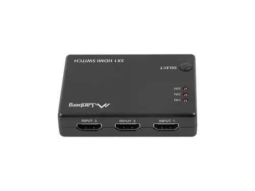 Адаптер, Lanberg Video Switch 3x HDMI + Micro USB port + Remote Controller, black - image 2