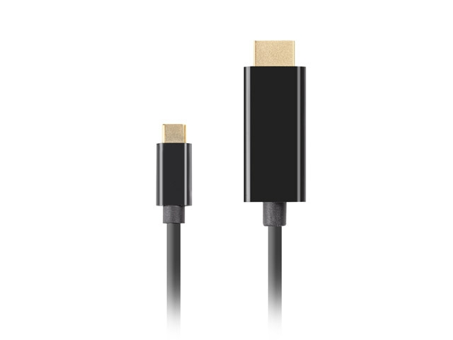 Кабел, Lanberg USB-C (M) -> HDMI (M) cable 3m 4K 60Hz, black - image 2