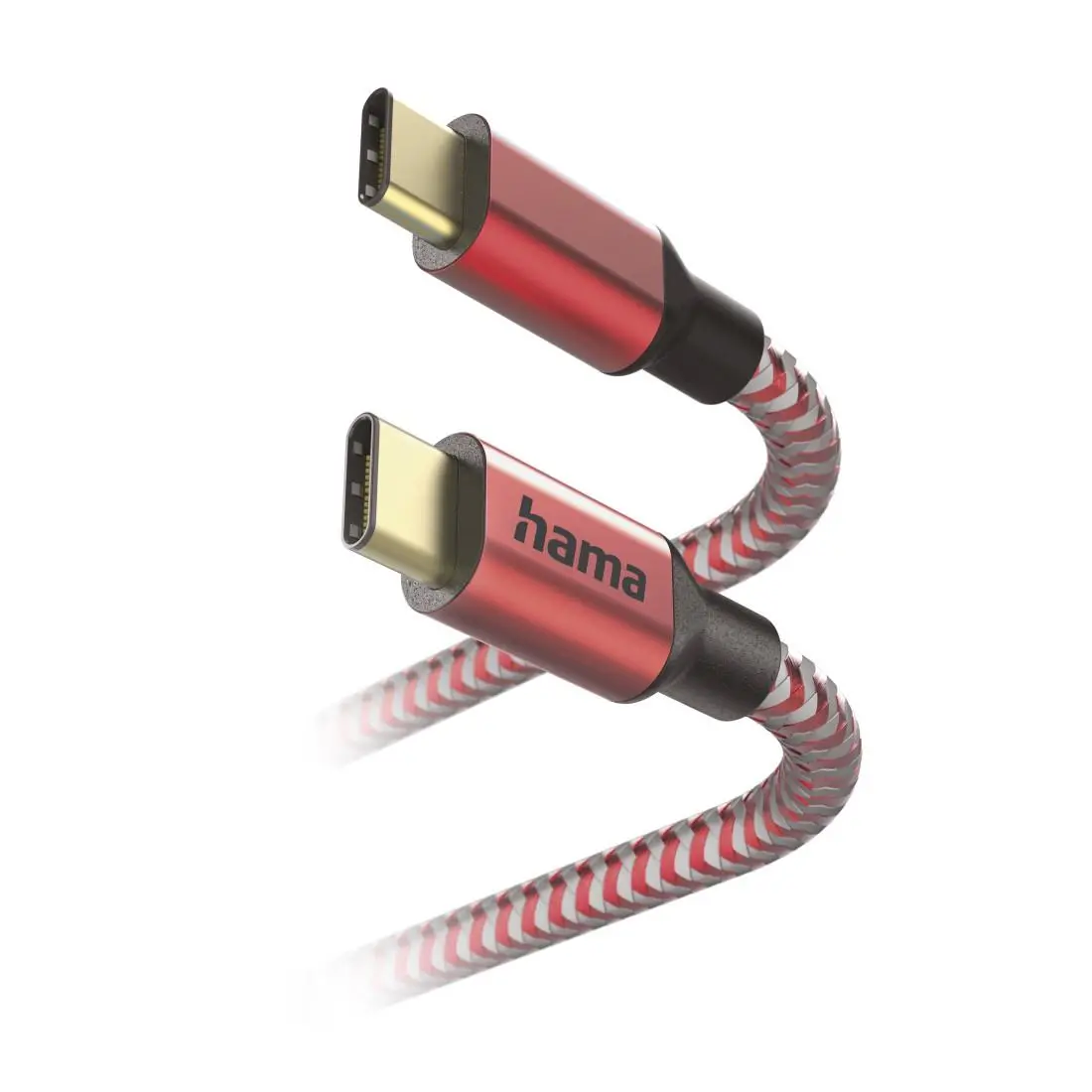 Кабел HAMA Reflective, USB-C мъжко - USB-C мъжко, 1.5 м., Червен - image 1