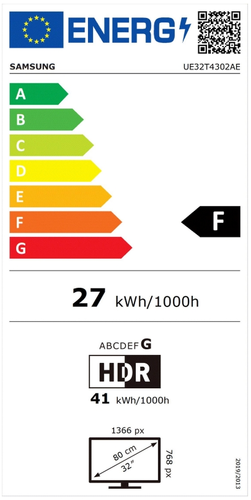 Телевизор, Samsung 32" 32T4302 HD LED TV, SMART, 1366x768, Wi-Fi, DVB-T/C, 2xHDMI, USB, Black - image 5