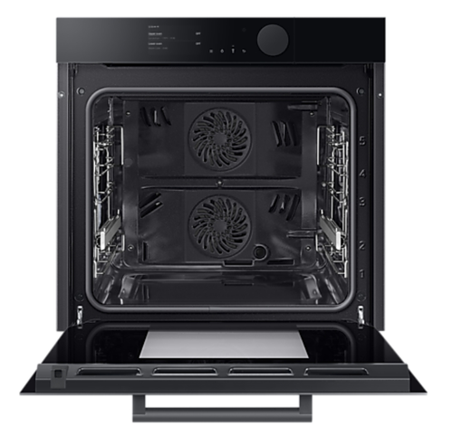 Фурна, Samsung NV75T8979RK/EF, Electric oven with BeSpoke Infinite Line design, 75 L, Dual cook Steam, 4.3" TFT-LCD Non touch Display, Pyrolytic cleaning, Wi-Fi connection, 1 level telescopic rail, Special Steam Tray, Meat probe, A+, Black - image 1