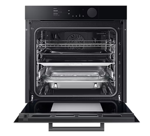 Фурна, Samsung NV75T8979RK/EF, Electric oven with BeSpoke Infinite Line design, 75 L, Dual cook Steam, 4.3" TFT-LCD Non touch Display, Pyrolytic cleaning, Wi-Fi connection, 1 level telescopic rail, Special Steam Tray, Meat probe, A+, Black - image 4