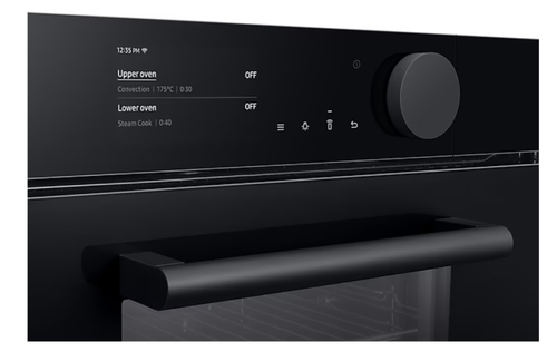 Фурна, Samsung NV75T8979RK/EF, Electric oven with BeSpoke Infinite Line design, 75 L, Dual cook Steam, 4.3" TFT-LCD Non touch Display, Pyrolytic cleaning, Wi-Fi connection, 1 level telescopic rail, Special Steam Tray, Meat probe, A+, Black - image 9