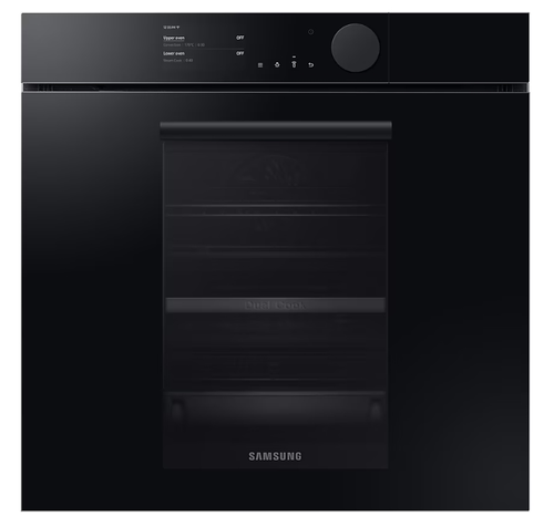 Фурна, Samsung NV75T8979RK/EF, Electric oven with BeSpoke Infinite Line design, 75 L, Dual cook Steam, 4.3" TFT-LCD Non touch Display, Pyrolytic cleaning, Wi-Fi connection, 1 level telescopic rail, Special Steam Tray, Meat probe, A+, Black