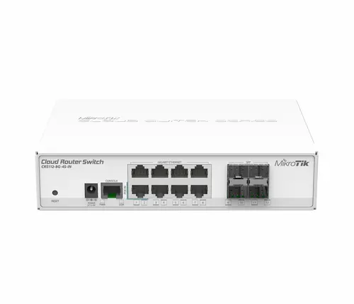 Суич MikroTik CRS112-8G-4S-IN, 8 x Gigabit Ethernet ports, 4 x SFP, 128MB RAM