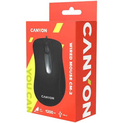 CANYON mouse CM-2 cu fir Negru - 3