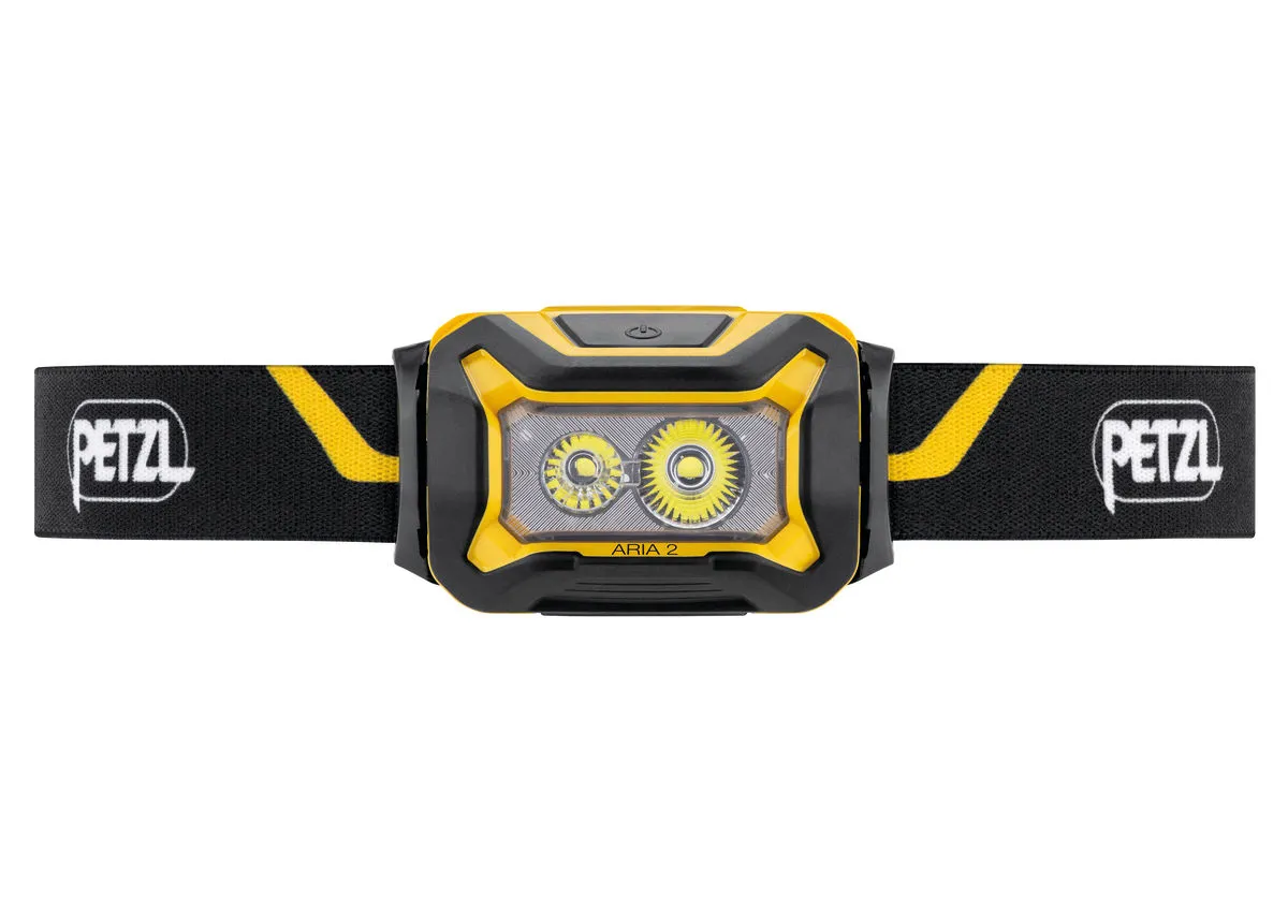 Lanternă frontală PETZL ARIA 2, 450 lumeni, Negru/Galben - image 1