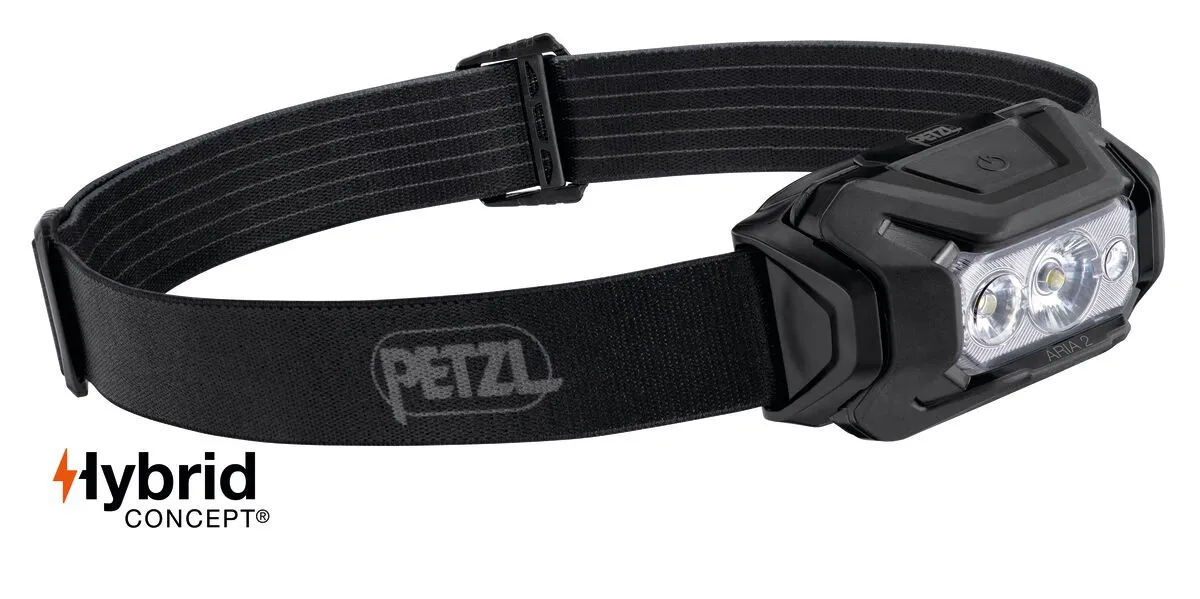 Φακός κεφαλής PETZL ARIA 2 RGB, 450 λούμεν, Μαύρος