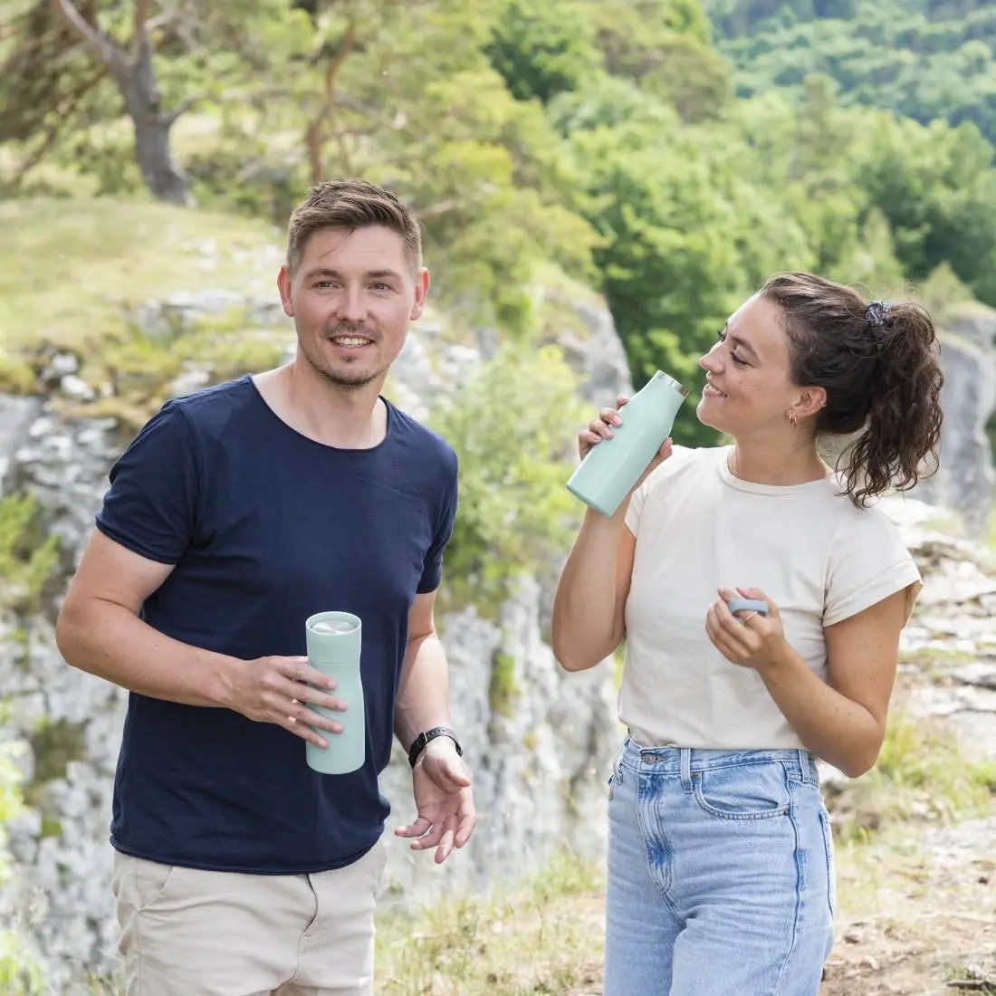 Термо чаша Xavax To Go, 400 ml, Изолирана, Отвор за напитки, Пастелно синьо - image 10