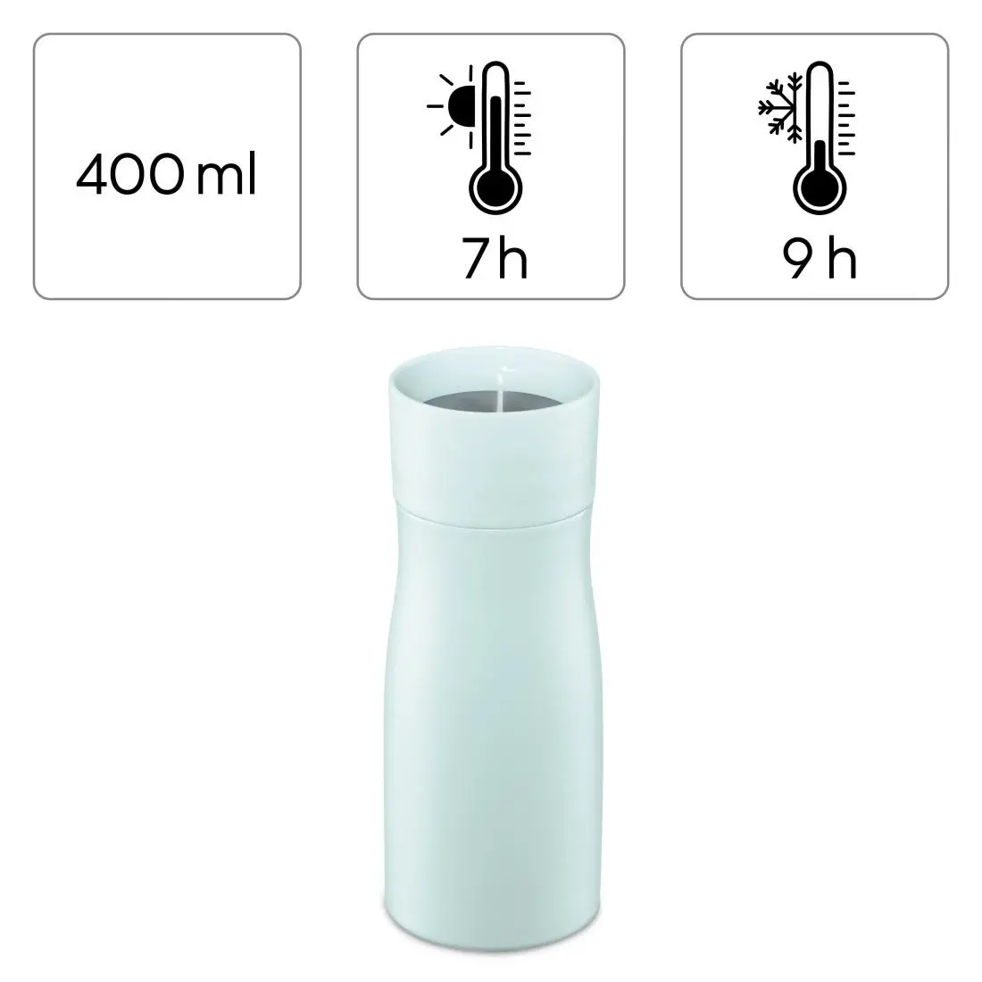 Термо чаша Xavax To Go, 400 ml, Изолирана, Отвор за напитки, Пастелно синьо - image 11