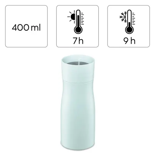 Термо чаша Xavax To Go, 400 ml, Изолирана, Отвор за напитки, Пастелно синьо - image 11