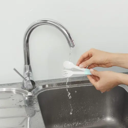 Комплект кутия за храна с прибори Xavax To Go, 1100 мл, пастелно синьо - image 6