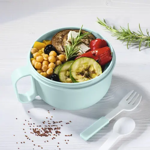 Комплект кутия за храна с прибори Xavax To Go, 1100 мл, пастелно синьо - image 7