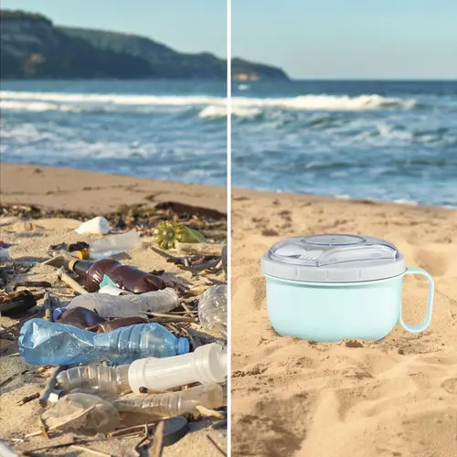 Комплект кутия за храна с прибори Xavax To Go, 1100 мл, пастелно синьо - image 9