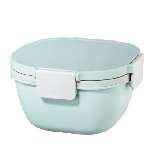 Cutie pentru mâncare Xavax To Go, 3 compartimente, tacâmuri, dressing, albastru pastel - 1