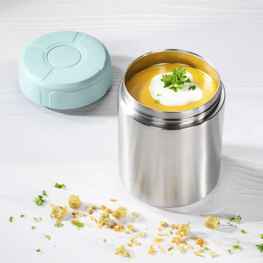 Термо съд Xavax To Go, Неръждаема стомана, 500 ml, Син - image 7