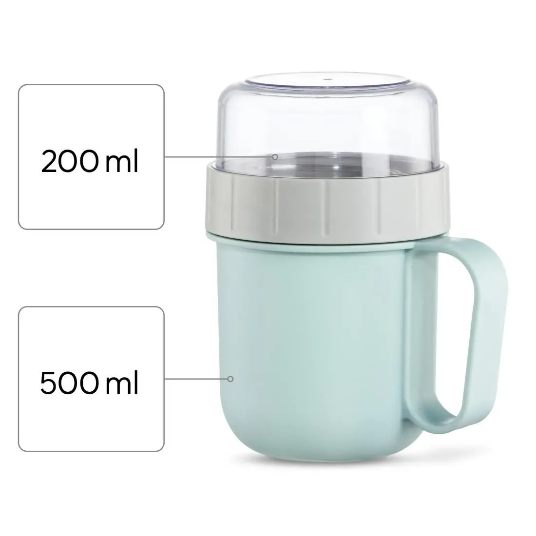 Купа за зърнени храни Xavax To Go, 2 отделения, 500 + 200 ml, пастелно синьо/сиво - image 13