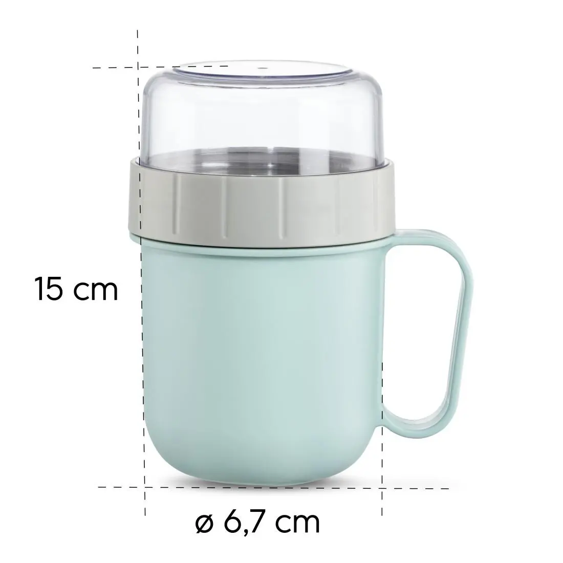 Купа за зърнени храни Xavax To Go, 2 отделения, 500 + 200 ml, пастелно синьо/сиво - image 14