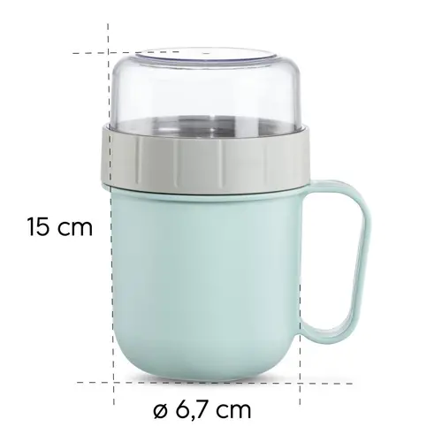 Μπολ δημητριακών Xavax To Go, 2 θήκες, 500 + 200 ml, παστέλ μπλε/γκρι - 15