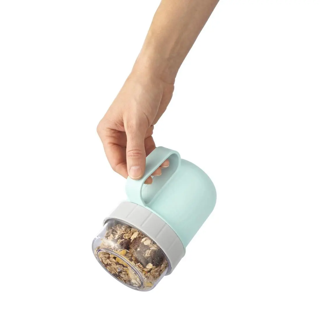 Купа за зърнени храни Xavax To Go, 2 отделения, 500 + 200 ml, пастелно синьо/сиво - image 2