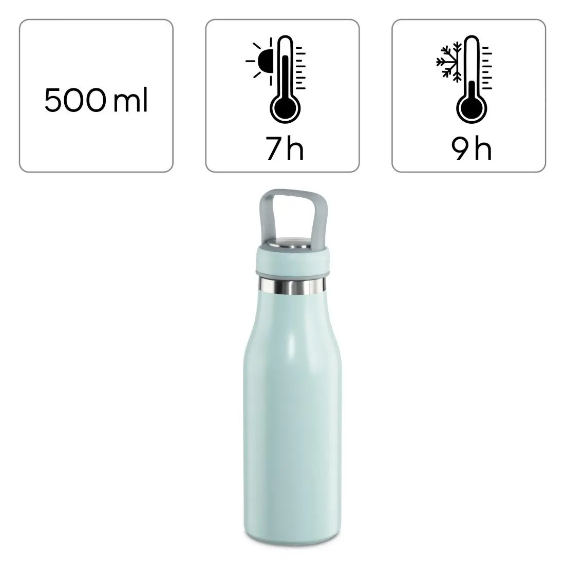 Бутилка за течности Xavax To Go, 500 ml, Неръждаема стомана, Двойна изолация - image 12