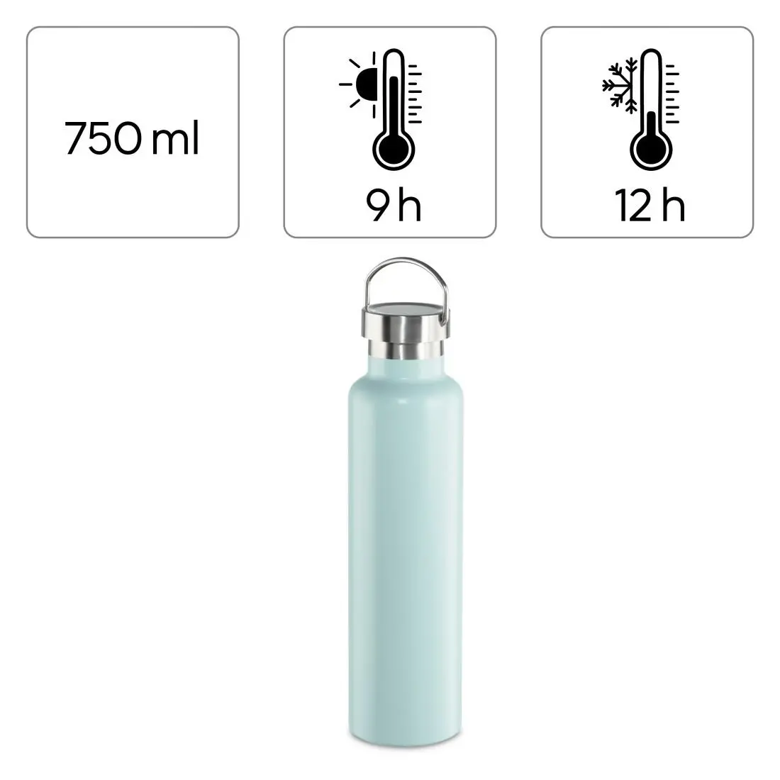 Бутилка за течности Xavax To Go, 750 ml,неръждаема стомана, двойна изолация, винтова капачка - image 13