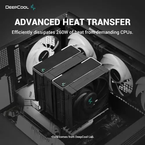DeepCool охладител CPU Cooler AK620 Zero Dark - Dual-Tower - LGA1700/AM5 - image 10