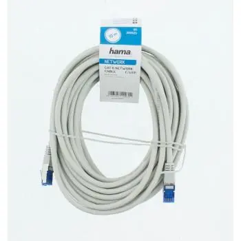 Мрежов пач кабел HAMA F/UTP, CAT 6, RJ-45 - RJ-45, 1Gbit/s, 10.0 m, Сив, Булк - image 2