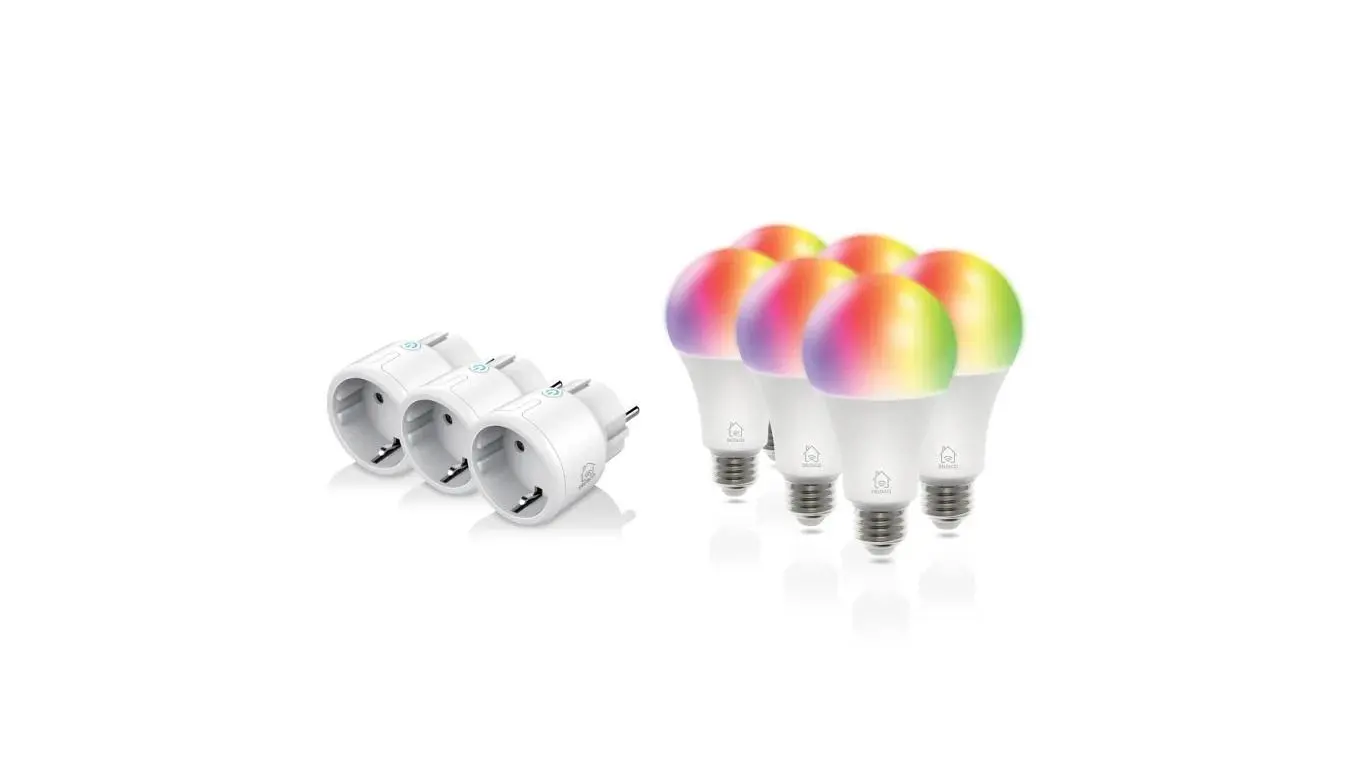 Смарт комплект DELTACO SH-KIT03, 3 x мини контакти, 6 x LED крушки