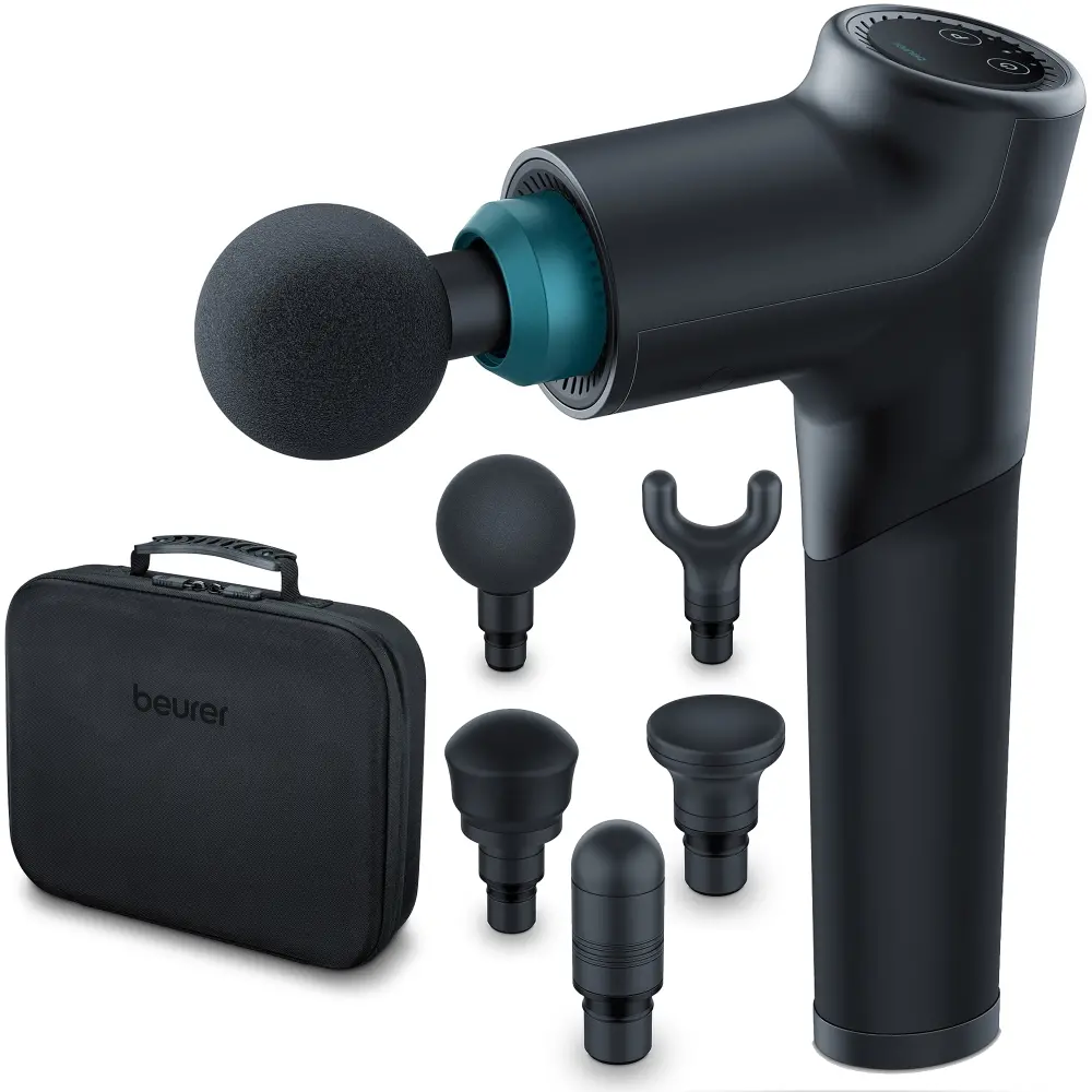 Масажор, Beurer MG 185 deep tissue massager, 9 intensity levels & 3 massage programmes, 5 massage attachments, Lithium-ion battery up to 5.5h of use, storage case