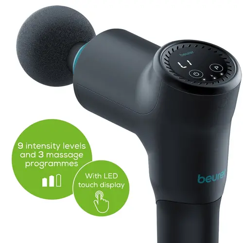 Масажор, Beurer MG 185 deep tissue massager, 9 intensity levels & 3 massage programmes, 5 massage attachments, Lithium-ion battery up to 5.5h of use, storage case - image 12