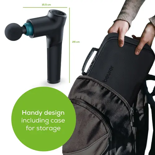 Масажор, Beurer MG 185 deep tissue massager, 9 intensity levels & 3 massage programmes, 5 massage attachments, Lithium-ion battery up to 5.5h of use, storage case - image 13