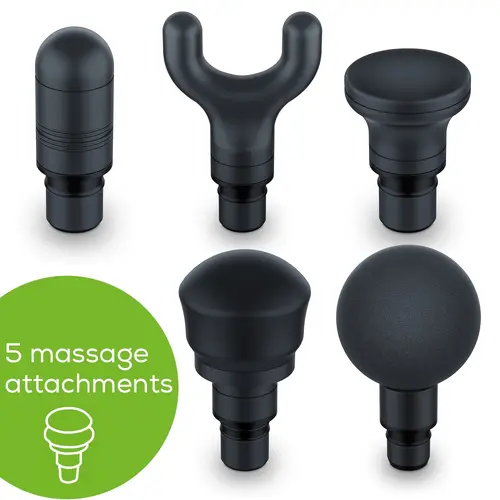 Масажор, Beurer MG 185 deep tissue massager, 9 intensity levels & 3 massage programmes, 5 massage attachments, Lithium-ion battery up to 5.5h of use, storage case - image 14