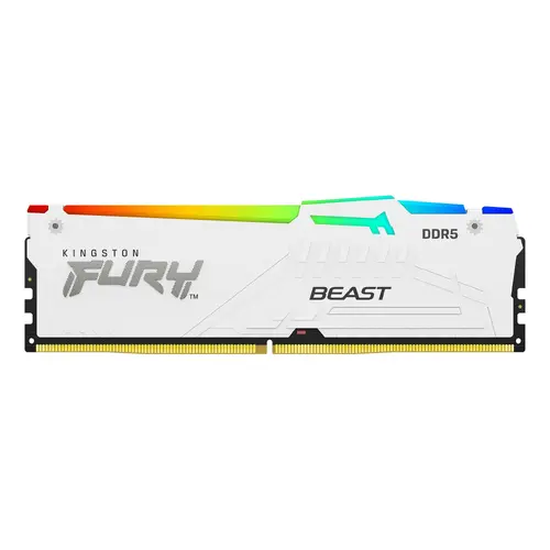 Kingston 64GB 5200MT/s DDR5 CL36 DIMM (Kit of 2) FURY Beast White RGB EXPO - image 1